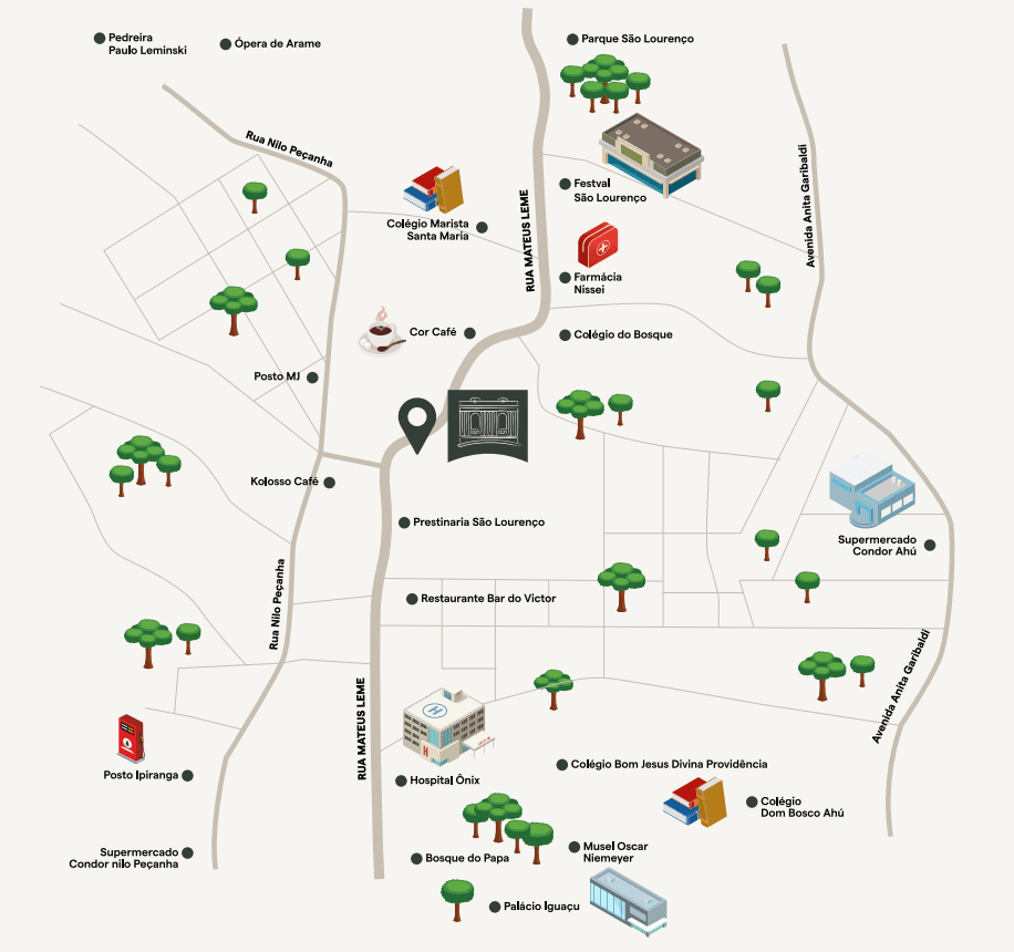 Mapa de localização do Vista São Lourenço